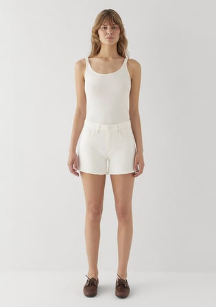 TAYLOR SHORT Classic Denim Kırık Beyaz Jean Şort 1421021-A3927