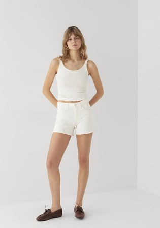 TAYLOR SHORT Classic Denim Kırık Beyaz Jean Şort 1421021-A3927