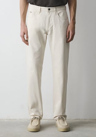 Lisbon Mavi Edition Ekru Keten Karışımlı Jean Pantolon 0010039-A3295