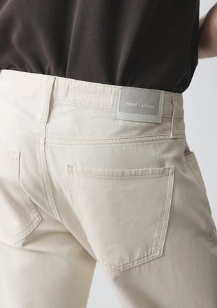 Lisbon Mavi Edition Ekru Keten Karışımlı Jean Pantolon 0010039-A3295