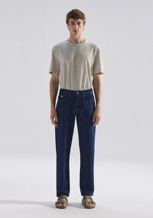 Lisbon Mavi Edition Rinse Keten Karışımlı Jean Pantolon 0010039-A3298