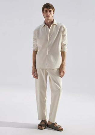 Andros Mavi Edition Ekru Keten Karışımlı Jean Pantolon 0021045-A3321