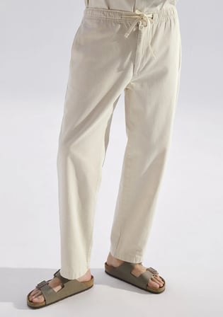 Andros Mavi Edition Ekru Keten Karışımlı Jean Pantolon 0021045-A3321