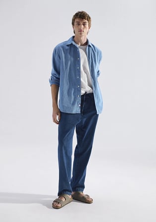 Andros Mavi Edition Indigo Mavisi Keten Karışımlı Jean Pantolon 0021045-A3880