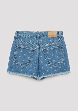 Polka Dot Mavi Jean Şort 7410655-A3339