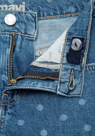 Polka Dot Mavi Jean Şort 7410655-A3339
