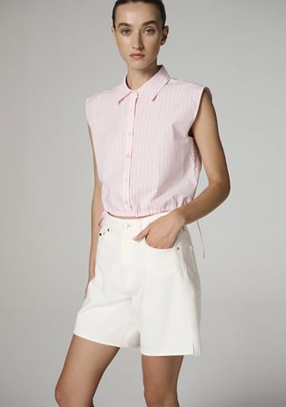 SIENA SHORT Classic Denim Kırık Beyaz Jean Şort 1421033-A3202