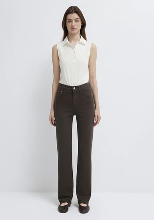 Sky Classic Denim Koyu Kahverengi Gabardin Pantolon 1010627-A3931