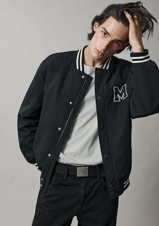 Mavi Jeans Baskılı Siyah Kolej Ceket 0110830-71379
