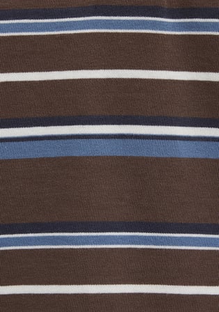 Çizgili Polo Yaka Kahverengi Tişört 1614119-88068