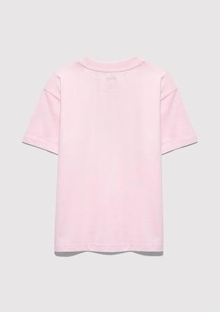 Mavi Logo Kedi Baskılı Pembe Tişört 7610475-90773