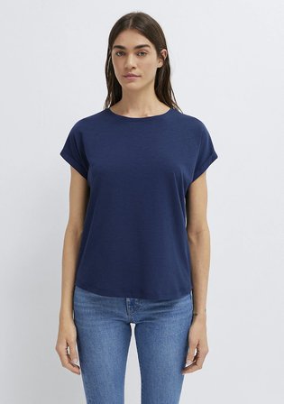 Bisiklet Yaka Lacivert Basic Tişört 1614177-70497