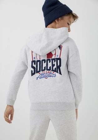 Kapüşonlu Gri Sweatshirt 6S10489-88467