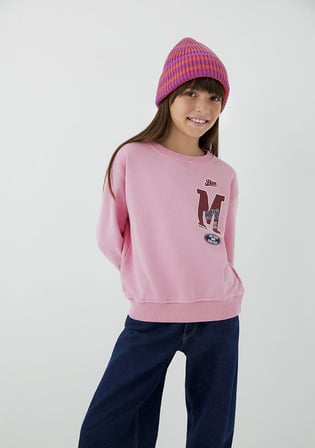 M Logo Detaylı Pembe Sweatshirt 7S10190-71015