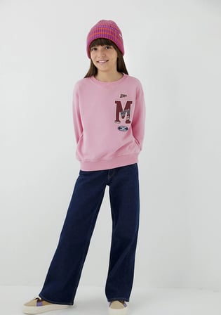 M Logo Detaylı Pembe Sweatshirt 7S10190-71015