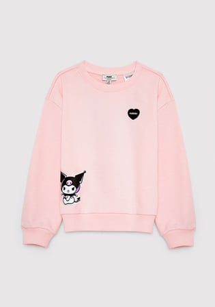 Kuromi Baskılı Kapüşonsuz Sweatshirt 7S10199-90773