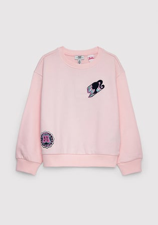 Barbie Baskılı Kapüşonsuz Sweatshirt 7S10209-90773
