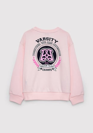 Barbie Baskılı Kapüşonsuz Sweatshirt 7S10209-90773