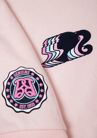 Barbie Baskılı Kapüşonsuz Sweatshirt 7S10209-90773