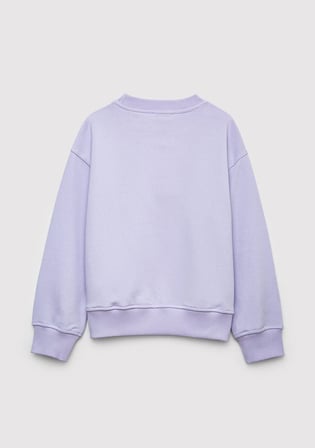 Kedi Baskılı Mor Sweatshirt 7S10210-70523