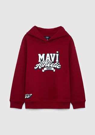 Kapüşonlu Kırmızı Sweatshirt 6S10210-84022