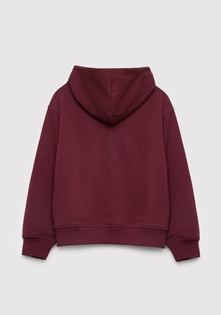 Mavi Logo Baskılı Kapüşonlu Bordo Sweatshirt 7S10207-87830