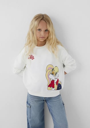 Lola Bunny Baskılı Kapüşonsuz Sweatshirt 7S10213-70057