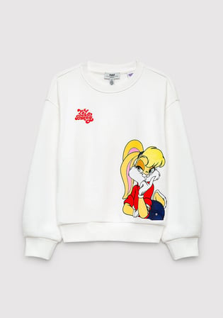 Lola Bunny Baskılı Kapüşonsuz Sweatshirt 7S10213-70057