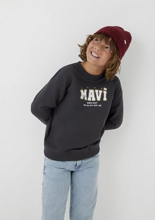 Mavi Logo Baskılı Antrasit Sweatshirt 6S10211-70087