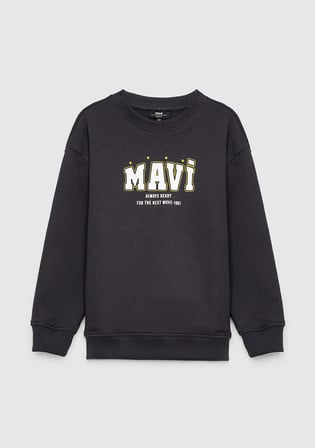 Mavi Logo Baskılı Antrasit Sweatshirt 6S10211-70087