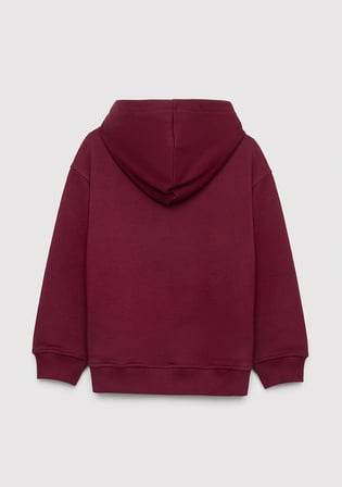 Mavi Logo Baskılı Kapüşonlu Bordo Sweatshirt 6S10143-70394