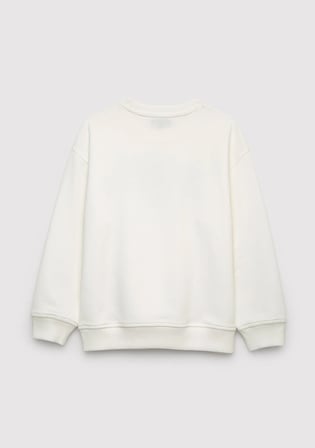 Mavi Logo Baskılı Ekru Sweatshirt 6S10218-70057