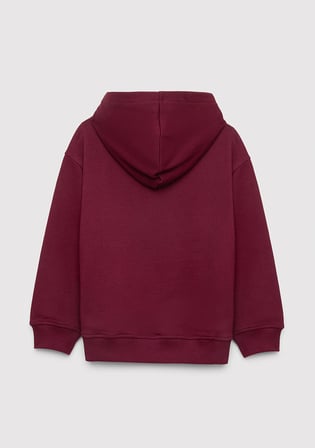Mavi 6S10143-70394 Mavi Logo Baskılı Kapüşonlu Bordo Sweatshirt