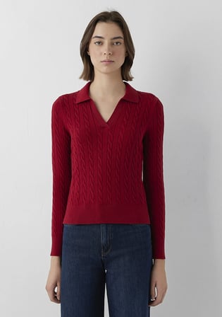 Kırmızı Polo Yaka Triko 1710912-90746
