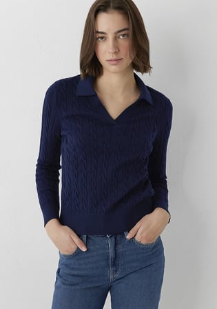 Lacivert Polo Yaka Triko 1710912-84371