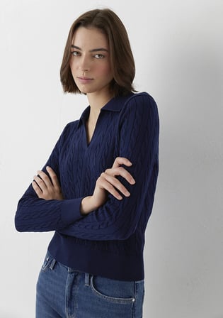 Lacivert Polo Yaka Triko 1710912-84371