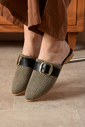 Kadın Tokalı Kapalı Terlik Günlük Hasır Rahat Yumuşak Bohça Misafir Deniz Ev Plaj SL02