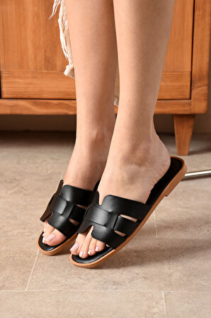 Kadın Günlük Şık Suni Deri Terlik Rahat Yumuşak Hafif Bohça Misafir Deniz Ev Plaj SVN01