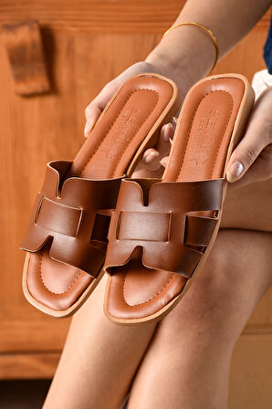 Kadın Günlük Şık Suni Deri Terlik Rahat Yumuşak Hafif Bohça Misafir Deniz Ev Plaj SVN01