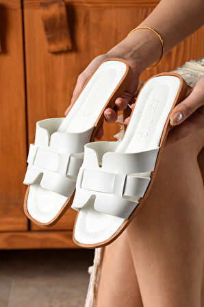 Kadın Günlük Şık Suni Deri Terlik Rahat Yumuşak Hafif Bohça Misafir Deniz Ev Plaj SVN01