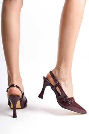 Kadın Sivri Burun Fiyonklu  Rahat Klasik Topuklu Ayakkabı Topuk 7 cm GM01