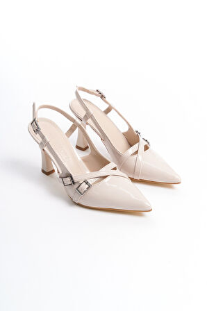 Kadın Sivri Burun Fiyonklu  Rahat Klasik Topuklu Ayakkabı Topuk 7 cm GM01