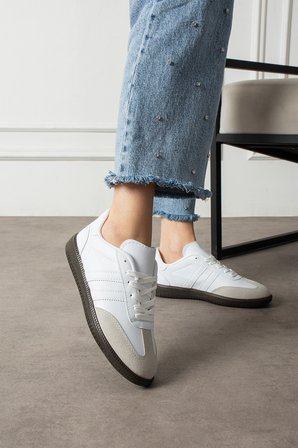 Unisex Kadın Erkek  Şeritli Rahat Taban Günlük Sneaker Spor Ayakkabı