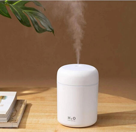 300 ml Ultrasonik Beyaz Ledli Oda Ve Araç Için Hava Nemlendirici Buhar Makinesi Ve Aroma Difüzörü