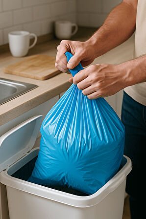 Premium Büyük Boy Çöp Poşeti 65x80 cm 3x10 Adet Ev Mutfak Banyo İş Ofis Avantajlı Ekonomik Paket