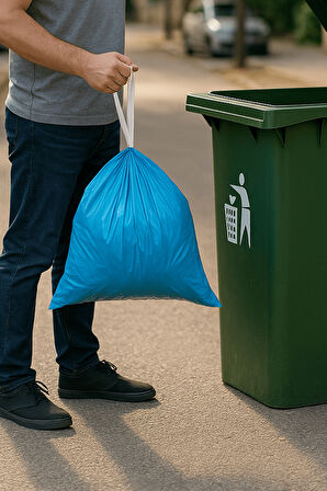 Premium Büzgülü Küçük Boy Çöp Poşeti 40x50 cm 3x30 Adet Ev Mutfak İş Ofis Avantajlı Ekonomik Paket