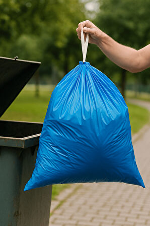 Premium Büzgülü Orta Boy Çöp Poşeti 55x60 cm 3x20 Adet Ev Mutfak İş Ofis Avantajlı Ekonomik Paket