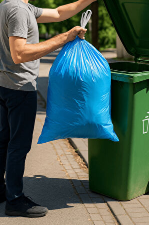 Premium Büzgülü Battal Boy Çöp Poşeti 75x90 cm 3x10 Adet Ev Mutfak İş Ofis Avantajlı Ekonomik Paket