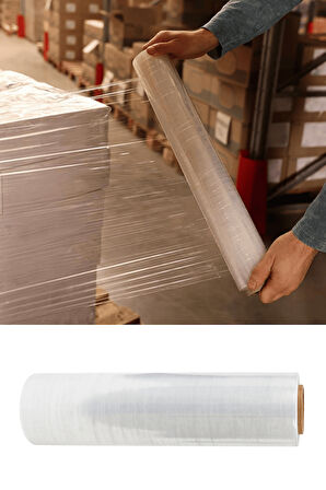 El Tipi Mobilya Eşya Koli Palet Paket Taşıma Taşınma Sarma Koruma Streç Film 50 cm x 500 m 17 Mikron