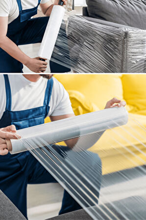 El Tipi Mobilya Eşya Koli Palet Paket Taşıma Taşınma Sarma Koruma Streç Film 50 cm x 500 m 17 Mikron